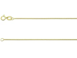 9ct Yellow Gold 0.8mm Diamond Cut Curb Chain 20"/50cm Heavy Hallmarked