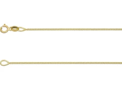 18ct Yellow Gold 0.9mm Diamond Cut Curb Chain 18"/45cm Hallmarked