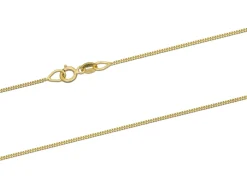 18ct Yellow Gold 0.9mm Diamond Cut Curb Chain 18"/45cm Hallmarked