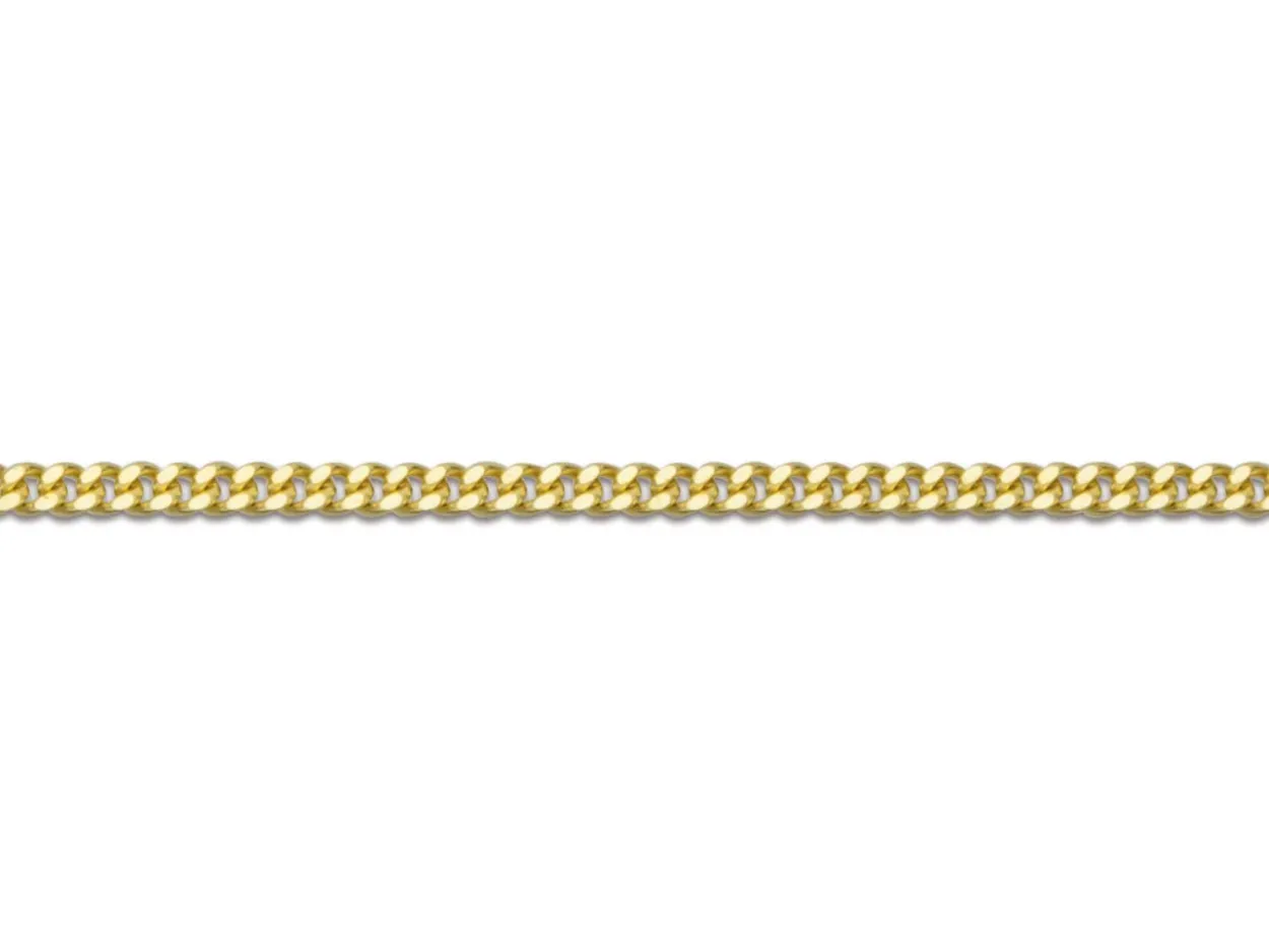 18ct Yellow Gold 0.9mm Diamond Cut Curb Chain 18"/45cm Hallmarked