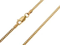 9ct Yellow Gold 1.8mm Diamond Cut Curb Chain 22"/55cm Hallmarked
