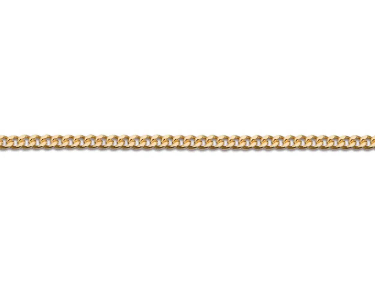 18ct Yellow Gold 0.8mm Diamond Cut Curb Chain 16"/40cm Unhallmarked