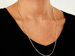 9ct Yellow Gold 2.1mm Diamond Cut Curb Chain 24