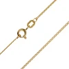 9ct Yellow Gold 0.8mm Diamond Cut Curb Chain 20"/50cm Light Hallmarked