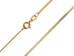 9ct Yellow Gold 1.3mm Diamond Cut Curb Chain 24"/60cm Hallmarked