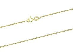 9ct Yellow Gold 0.8mm Diamond Cut Curb Chain 22"/55cm Light Hallmarked