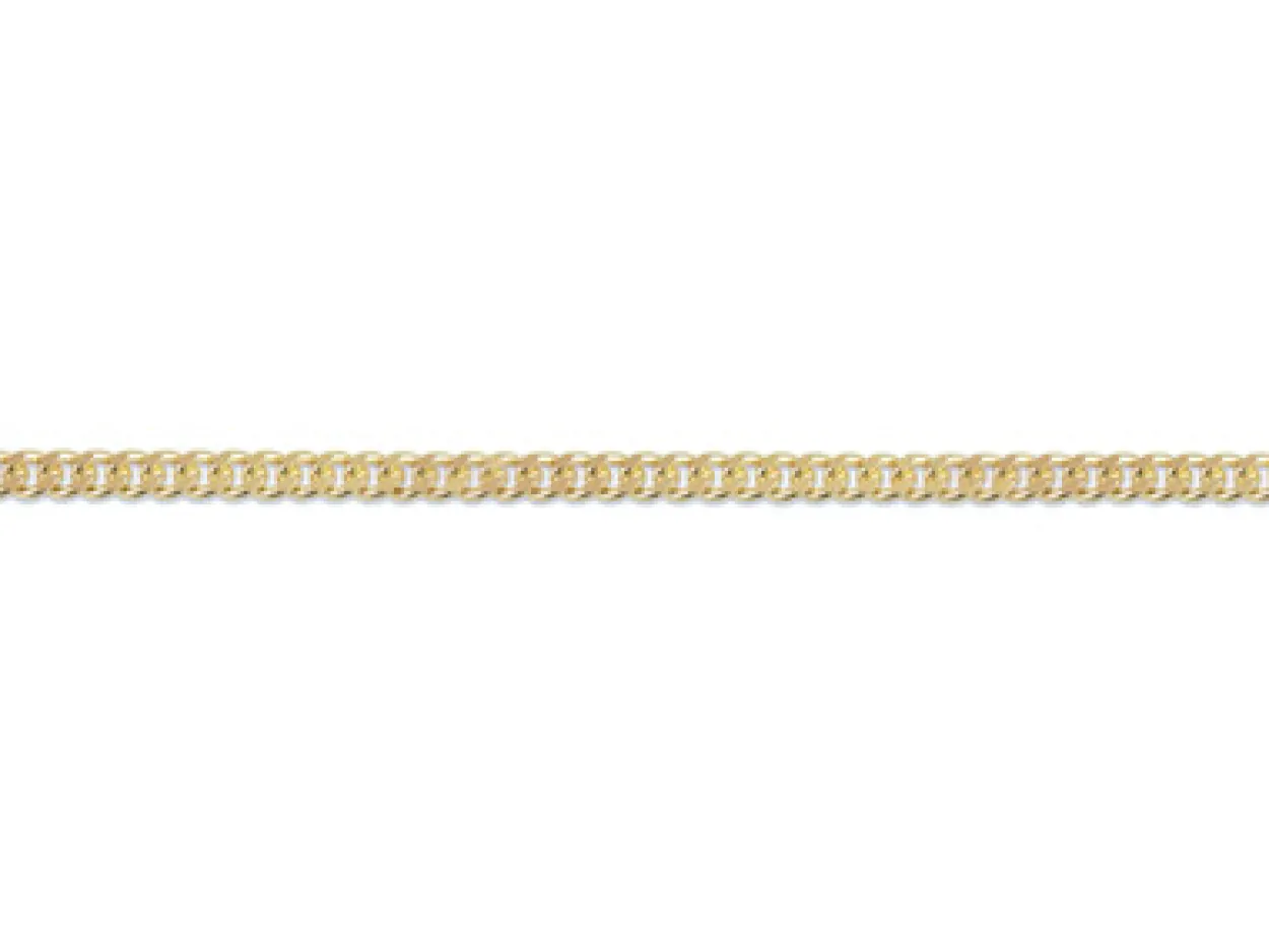 9ct Yellow Gold 2.1mm Diamond Cut Curb Chain Loose Unhallmarked