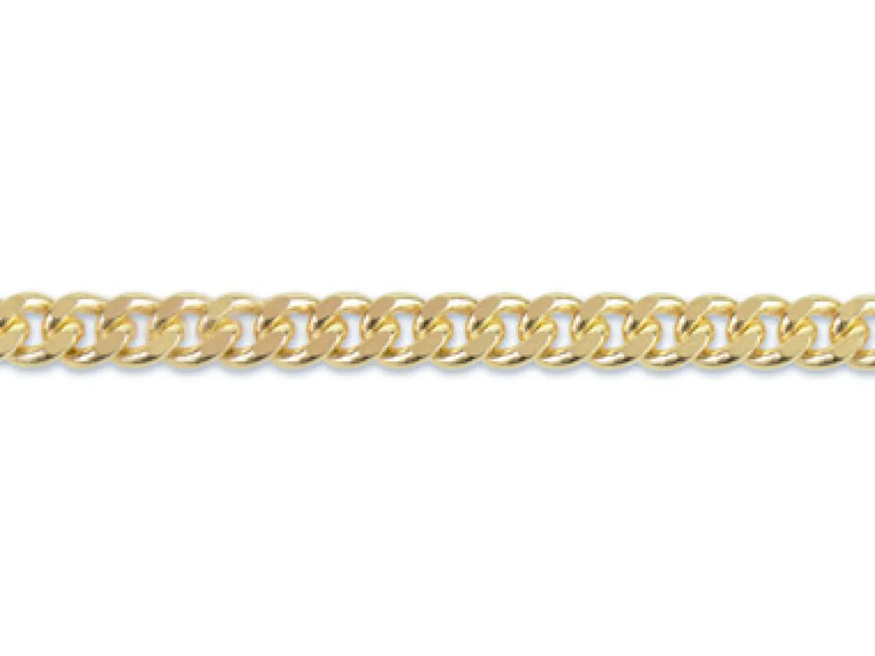 9ct Yellow Gold 2.1mm Diamond Cut Curb Chain Loose Unhallmarked