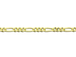 9ct Yellow Gold 1.3mm Diamond Cut Figaro Chain 18