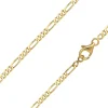 18ct Yellow Gold 2.0mm Diamond Cut Figaro Chain 18"/45cm Hallmarked