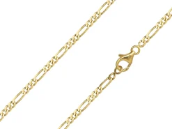18ct Yellow Gold 2.0mm Diamond Cut Figaro Chain 18"/45cm Hallmarked