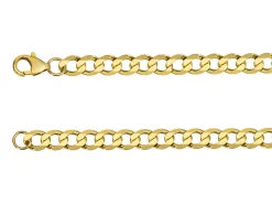 9ct Yellow Gold 6.5mm Diamond Cut Metric Curb Chain 16"/40cm Hallmarked