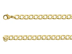 9ct Yellow Gold 5.7mm Diamond Cut Metric Curb Chain 18"/45cm Hallmarked