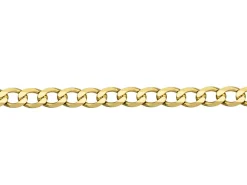 9ct Yellow Gold 5.7mm Diamond Cut Metric Curb Chain 18