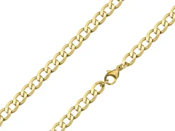 9ct Yellow Gold 5.7mm Diamond Cut Metric Curb Chain 16"/40cm Hallmarked
