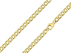 9ct Yellow Gold 5.5mm Diamond Cut Metric Curb Chain 18"/45cm Hallmarked