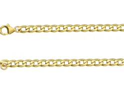 9ct Yellow Gold 5.5mm Diamond Cut Metric Curb Chain 16"/40cm Hallmarked