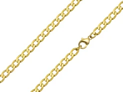 9ct Yellow Gold 4.8mm Diamond Cut Metric Curb Chain 18"/45cm Hallmarked