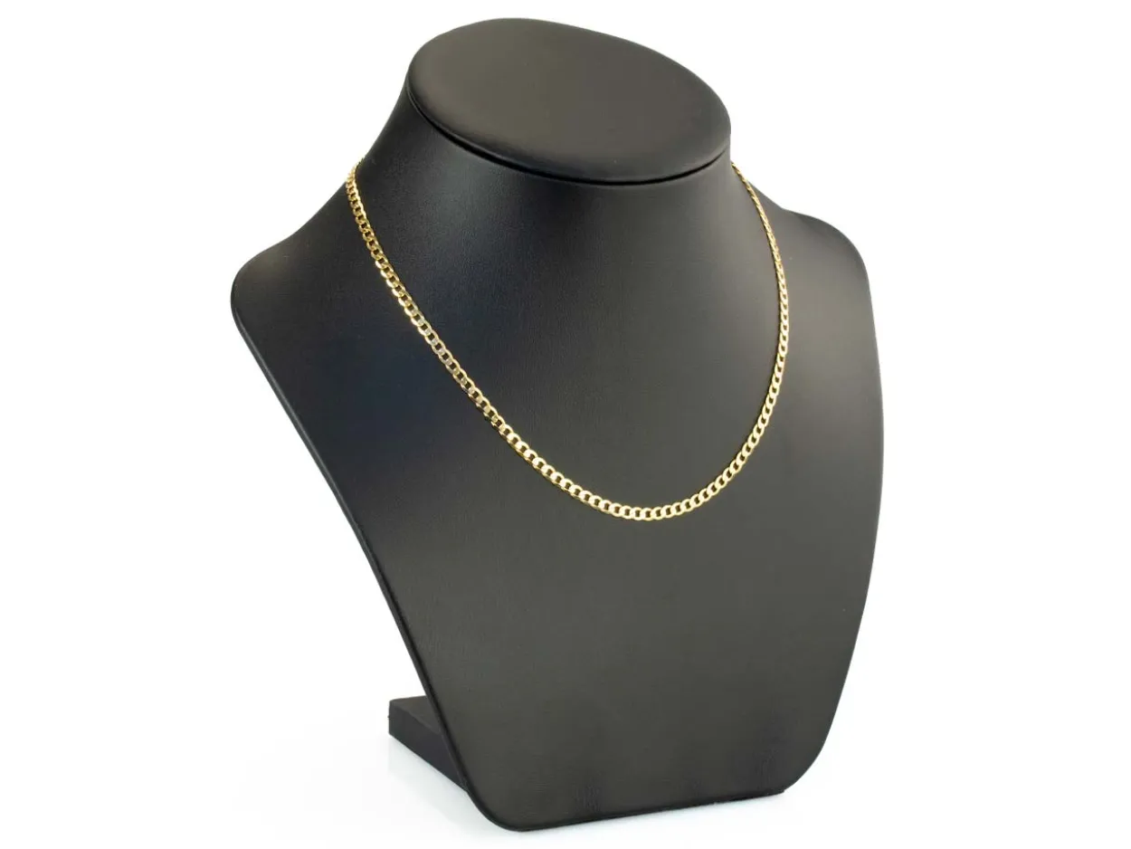 9ct Yellow Gold 3.0mm Diamond Cut Metric Curb Chain 18"/45cm Hallmarked