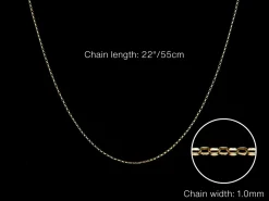 9ct Yellow Gold 1.0mm Diamond Cut Oval Belcher Chain 22