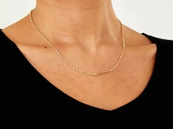 9ct Yellow Gold 2.2mm Diamond Cut Oval Belcher Chain 18