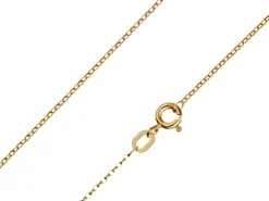 9ct Yellow Gold 1.0mm Diamond Cut Oval Belcher Chain 18"/45cm Hallmarked