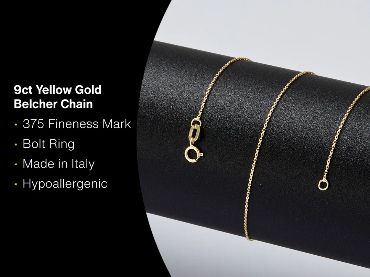 9ct Yellow Gold 0.8mm Diamond Cut Oval Belcher Chain 20"/50cm Unhallmarked