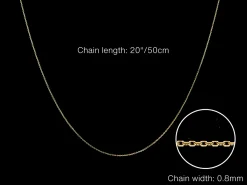 9ct Yellow Gold 0.8mm Diamond Cut Oval Belcher Chain 20