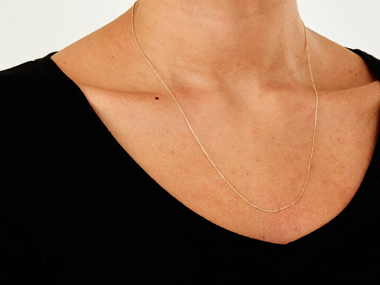9ct Yellow Gold 0.8mm Diamond Cut Oval Belcher Chain 20"/50cm Unhallmarked