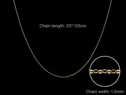 9ct Yellow Gold 1.0mm Diamond Cut Oval Belcher Chain 20