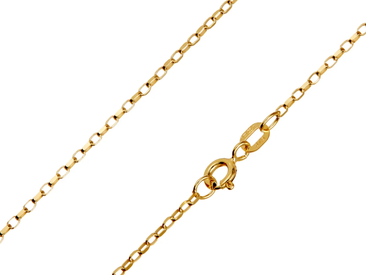 9ct Yellow Gold 1.5mm Diamond Cut Oval Belcher Chain 16"/40cm Hallmarked