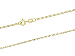 9ct Yellow Gold 1.5mm Diamond Cut Oval Belcher Chain 16"/40cm Hallmarked
