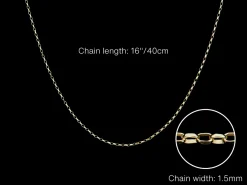 9ct Yellow Gold 1.5mm Diamond Cut Oval Belcher Chain 16