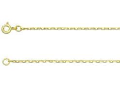 9ct Yellow Gold 1.5mm Diamond Cut Oval Trace Chain 18"/45cm Hallmarked