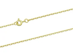 9ct Yellow Gold 1.5mm Diamond Cut Oval Trace Chain 18"/45cm Hallmarked