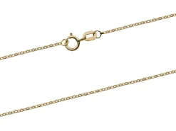 18ct Yellow Gold 1.0mm Diamond Cut Oval Belcher Chain 18"/45cm Hallmarked