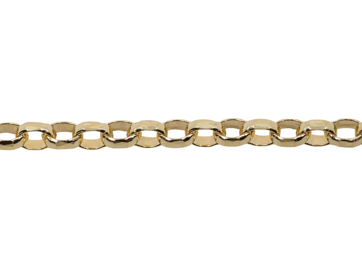 18ct Yellow Gold 1.0mm Diamond Cut Oval Belcher Chain 18"/45cm Hallmarked