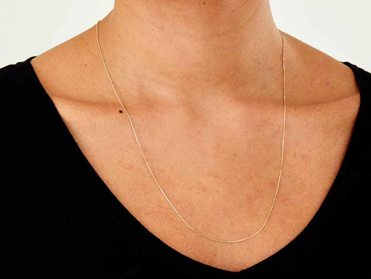 9ct Yellow Gold 0.8mm Diamond Cut Oval Belcher Chain 22"/55cm Unhallmarked