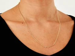 9ct Yellow Gold 2.2mm Diamond Cut Oval Belcher Chain 20