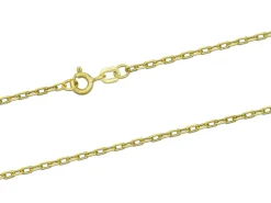 9ct Yellow Gold 2.0mm Diamond Cut Oval Trace Chain 18"/45cm Hallmarked