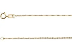 18ct Yellow Gold 1.0mm Diamond Cut Oval Belcher Chain 16"/40cm Hallmarked
