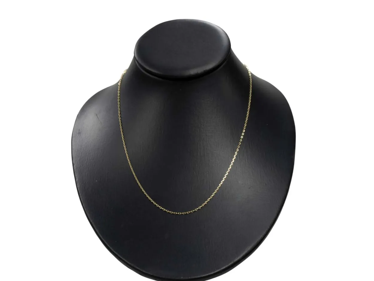 9ct Yellow Gold 1.5mm Diamond Cut Oval Trace Chain 20"/50cm Hallmarked