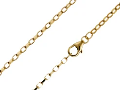 9ct Yellow Gold 2.2mm Diamond Cut Oval Belcher Chain 22"/55cm Hallmarked