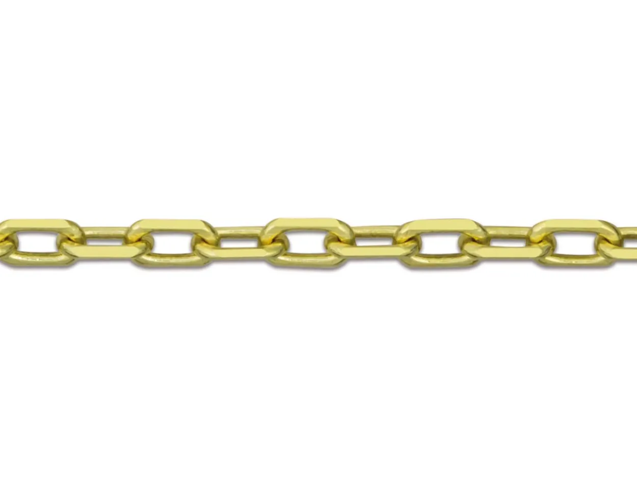 9ct Yellow Gold 2.0mm Diamond Cut Oval Trace Chain 20"/50cm Hallmarked