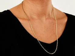 9ct Yellow Gold 3.1mm Diamond Cut Oval Belcher Chain 24