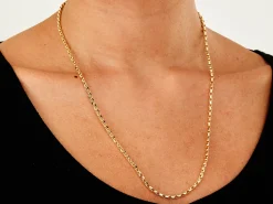 9ct Yellow Gold 3.1mm Diamond Cut Oval Belcher Chain 22