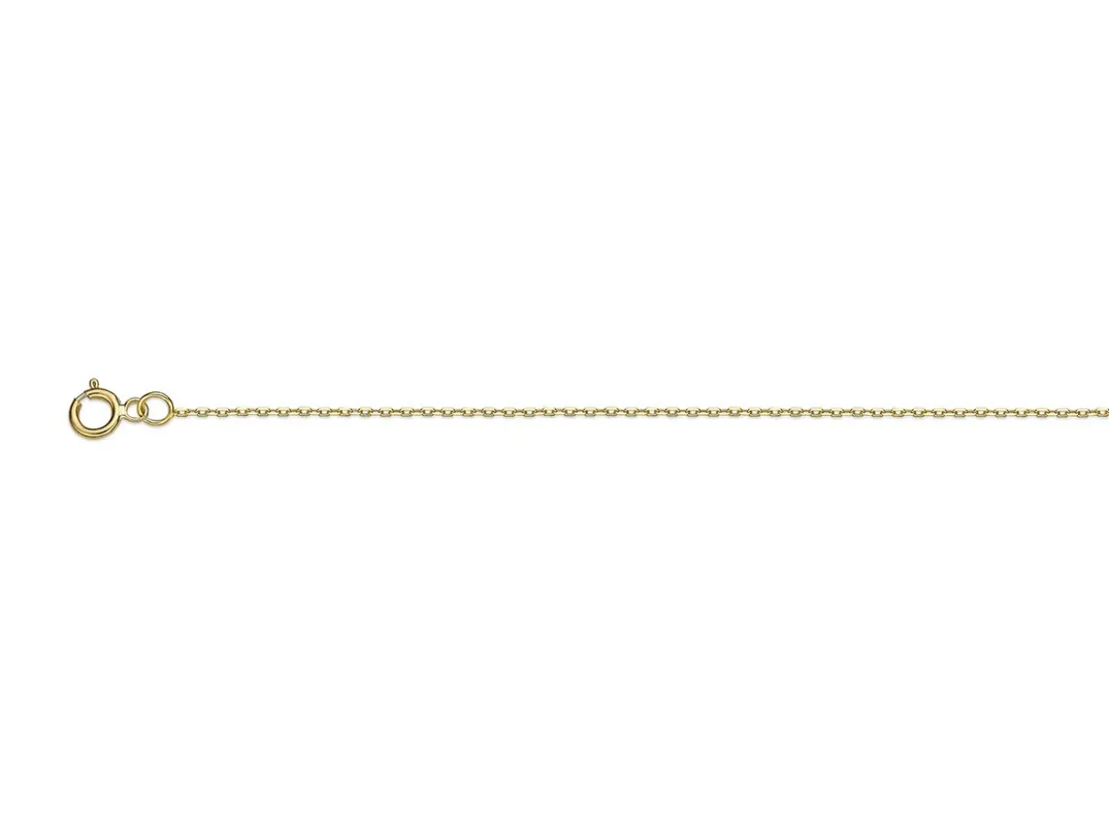 18ct Yellow Gold 0.85mm Diamond Cut Oval Trace Chain 18"/45cm Hallmarked