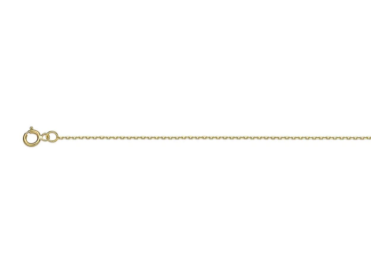 18ct Yellow Gold 0.85mm Diamond Cut Oval Trace Chain 16"/40cm Unhallmarked