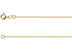 18ct Yellow Gold 1.3mm Diamond Cut Oval Trace Chain 18"/40cm Hallmarked