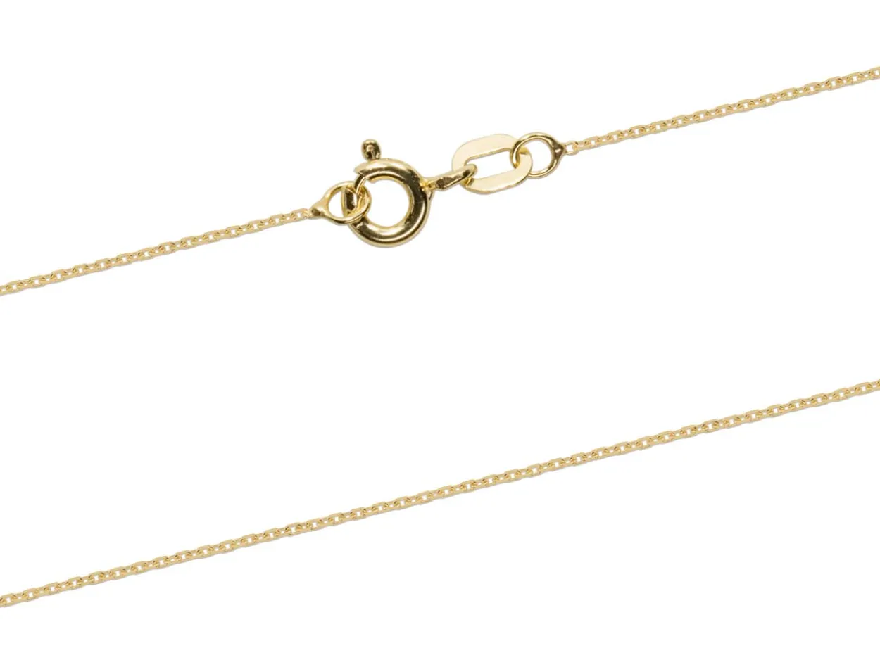 18ct Yellow Gold 0.8mm Diamond Cut Oval Trace Chain 20"/50cm Hallmarked